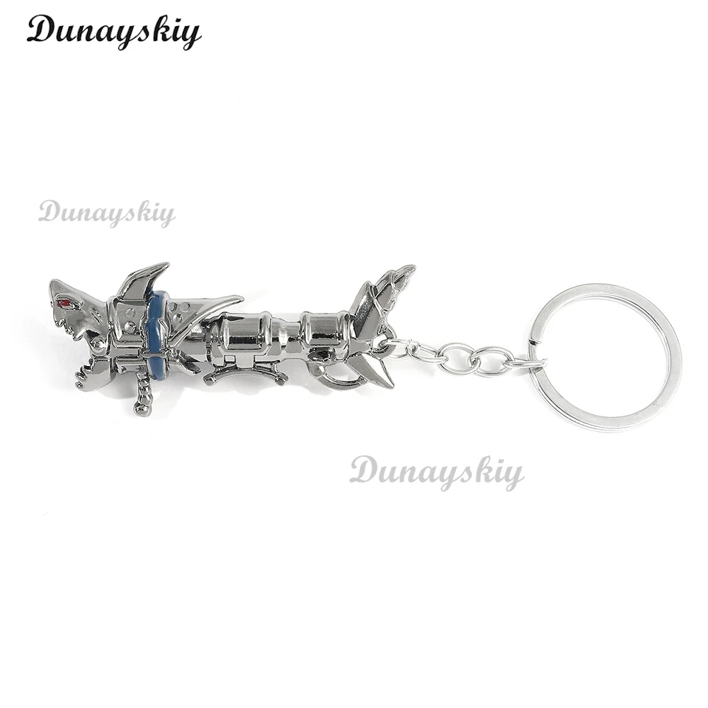 Game LOL Jinx Keychain Pendant Jinx Shark Bazooka Keyring Cosplay Props Fan Gift For Men Women Backpack Arcane Jewelry