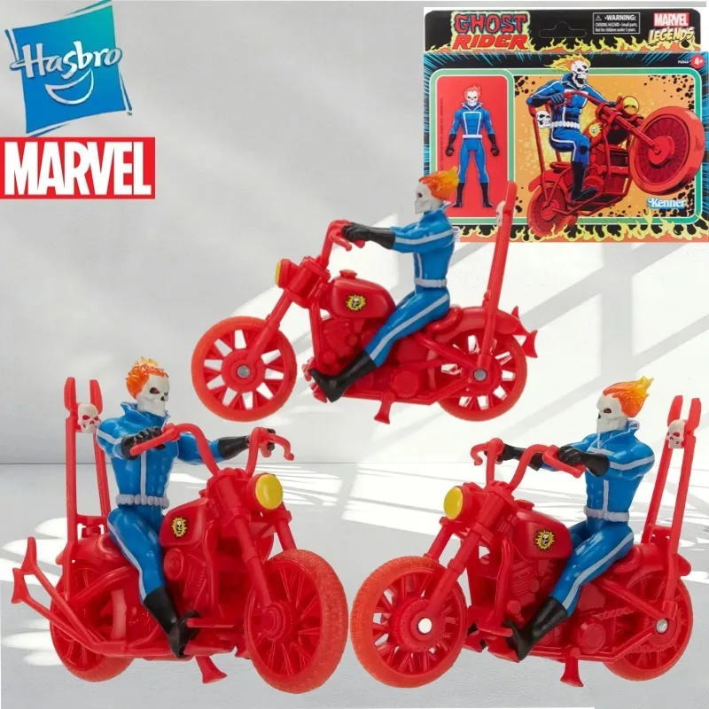 Figura de Ação e Conjunto de Motocicleta Kenner Ghost Rider da Hasbro Marvel Legends, Brinquedo Retro Colecionável em Estoque