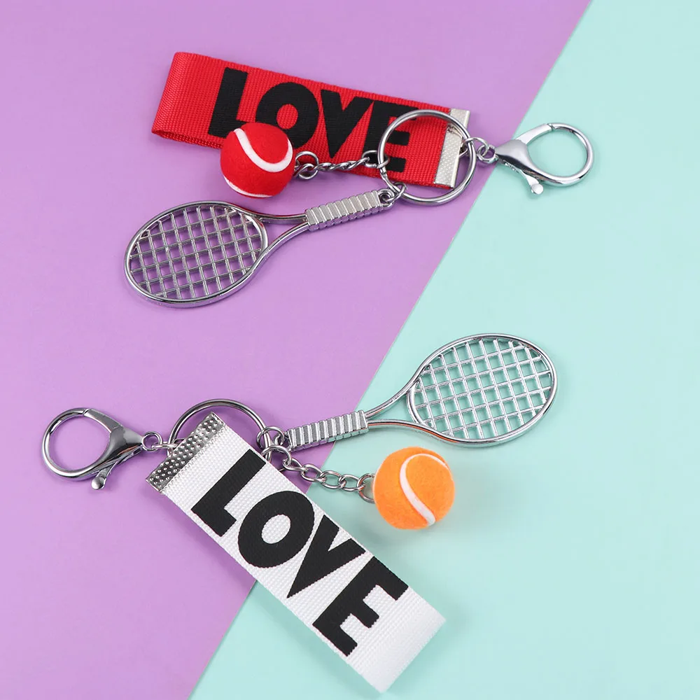 Jewelry Simple Tennis Keychain Tennis Racket Creative Tennis Racket Pendant Sport Fashion Sports Keyring Kids