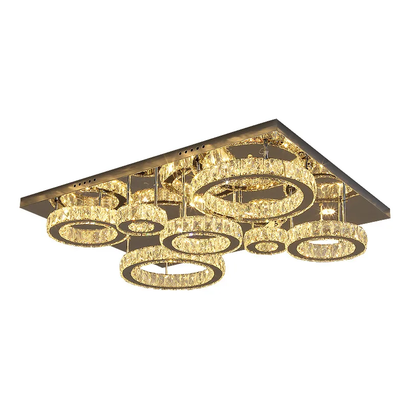 

Light luxury luxury living room led crystal ceiling light simple modern atmosphere rectangular hall high-end lamps