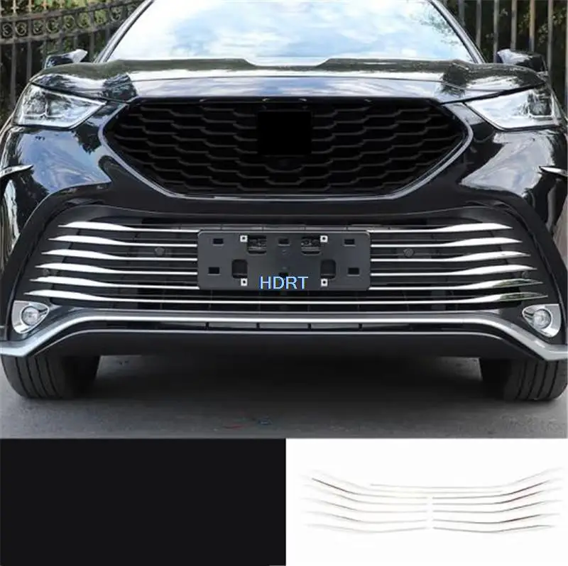 Front Fog Lamp Rear Trunk Grille Middle Mesh Strip Trim Tail Door Molding For Toyota Crown Kluger Highlander 2021 + Car Styling