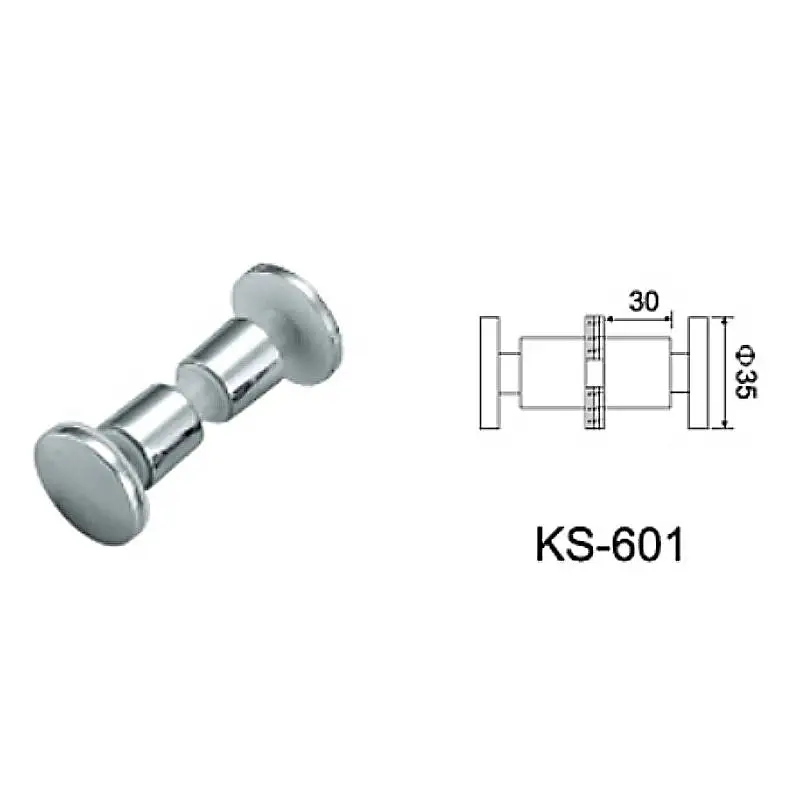 Kensharp Modern Bathroom Shower Handle Back to Back Double Sides Round Solid Glass Door Knob