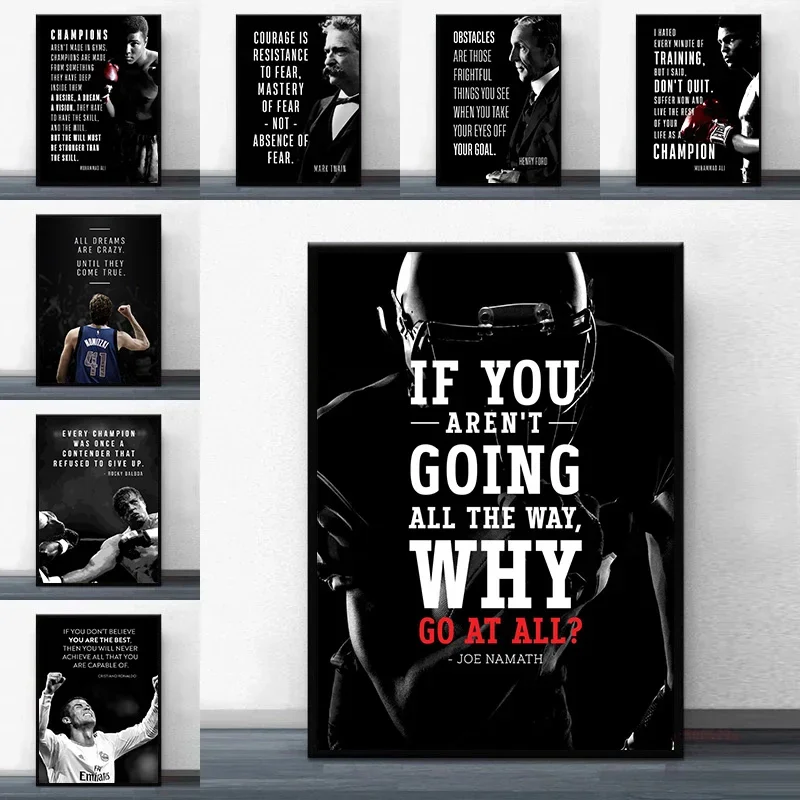 Abstract Celebrity Quotes Motivational Canvas Painting Inspirational Posters and Prints Wall Art Pictures for Living Room Dec