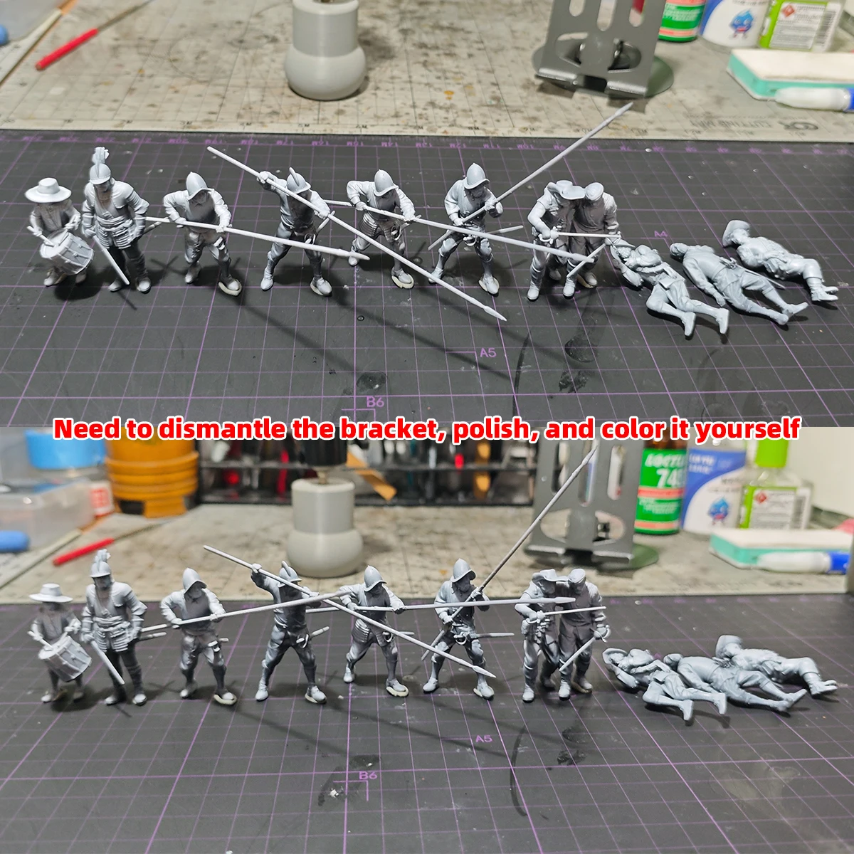 1/35 1/48 1/72 Modellbausatz 3D-Harz Miniatur-Soldatenfiguren Diorama Unbemalt 16. Jahrhundert Spanische Tercio DIY – Detail 5