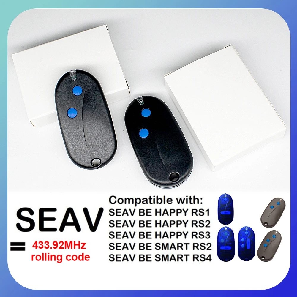 SEAV BE-HAPPY-RS2 433.92MHz Rolling Code Controle Remoto para porta de garagem para BE-HAPPY-RS1 RS3, BE-SMART-RS1 RS2 RS3 Transmissor de portão