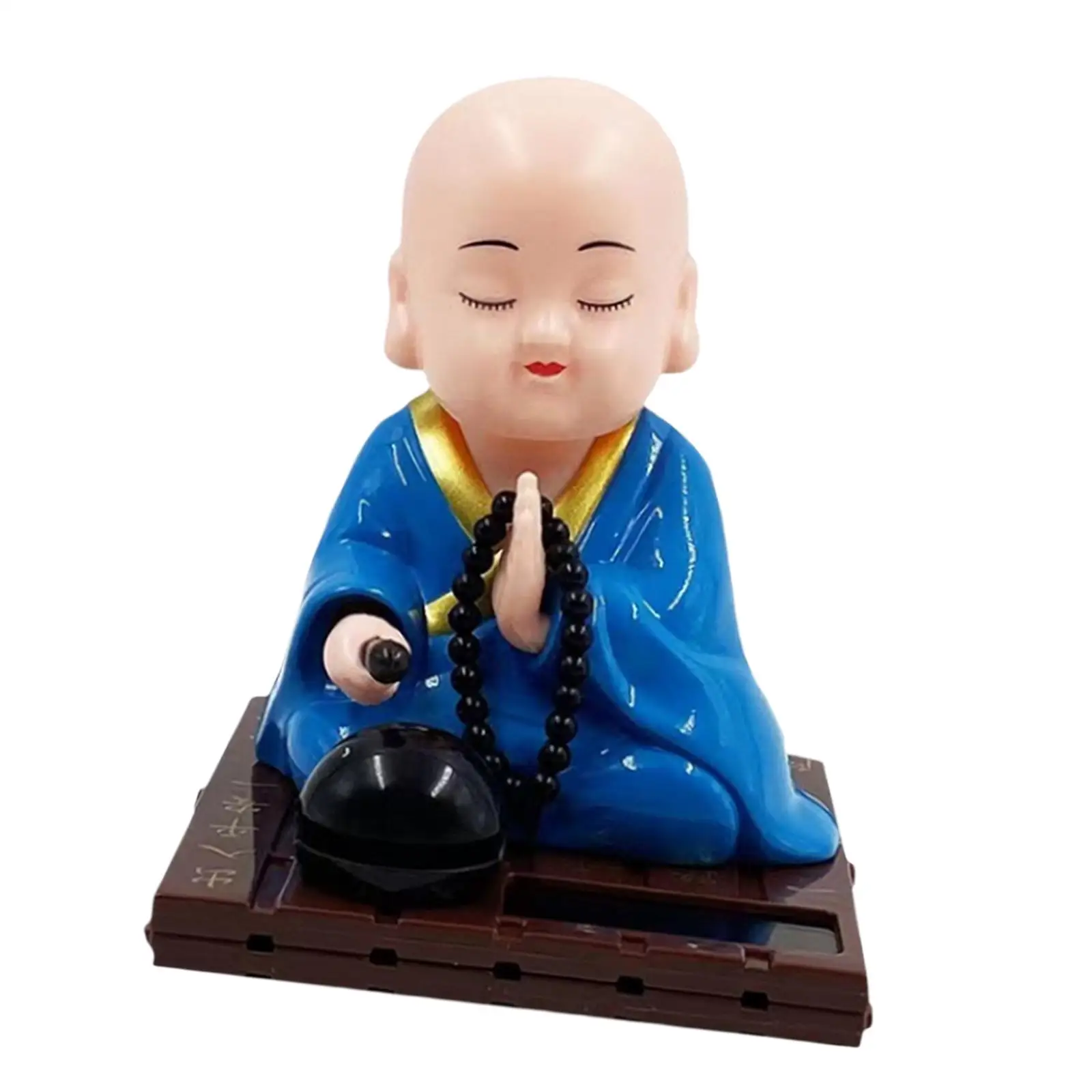 Solar Figurine Car Toy Car Decoration Nodding Head Dolls Bobble Head Toy Car