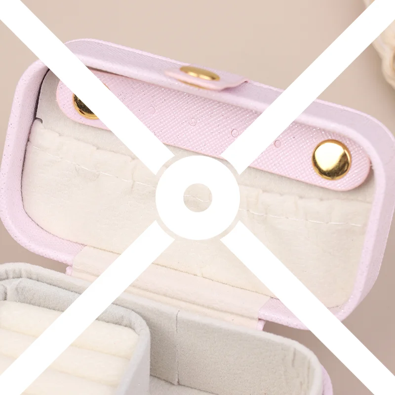 

【New】Portable PU Travel Ladies Jewelry Box Simple Ring Necklace Earrings Storage Minimalist Style Daily Travel Storage Box