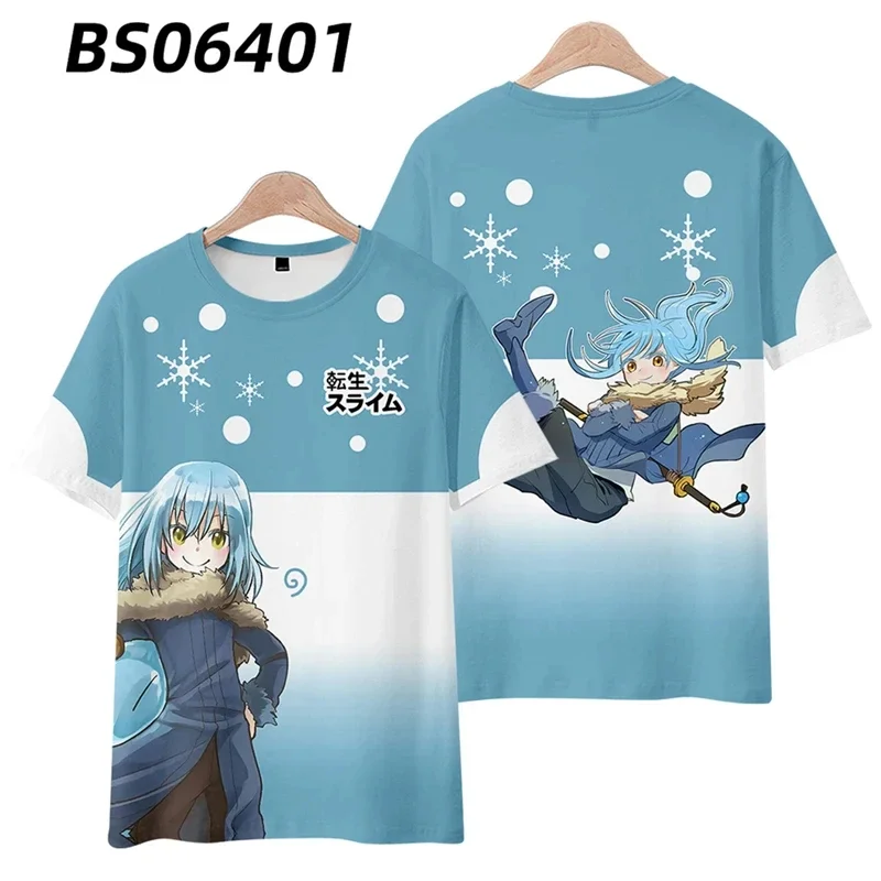 Dieses Mal wurde ich als Slime Rimuru Tempest wiedergeboren. 3D-Druck-T-Shirt für Damen und Herren, Sommer, kurzärmelig, lustiges T-Shirt – Detail 8