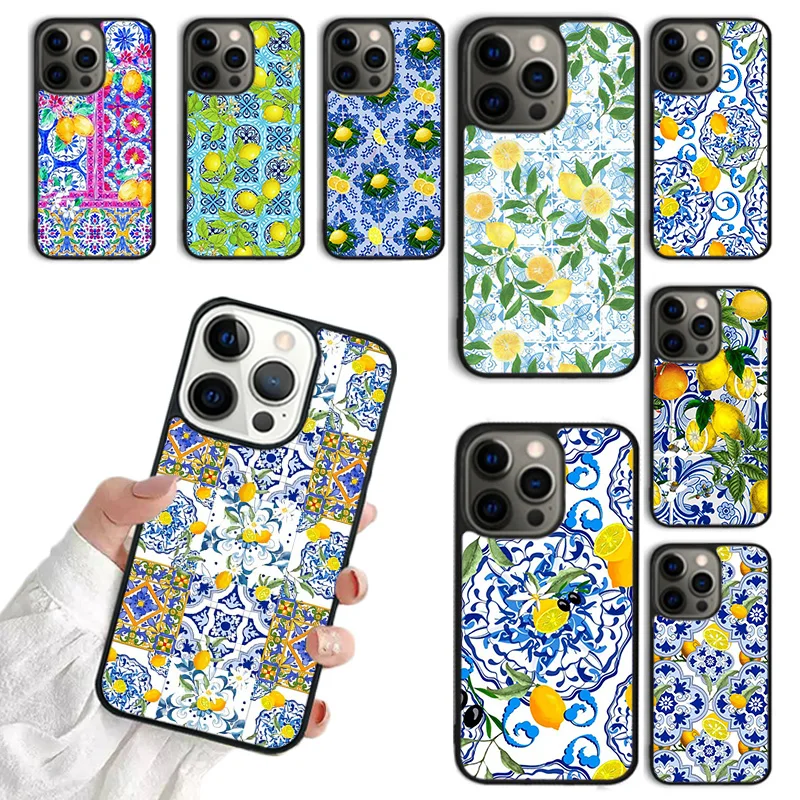 Mediterranean Lemon Phone Case for iPhone 16 15 14 12 13 mini PLUS XS XR 11 PRO MAX Back Fundas coque Cover Shell