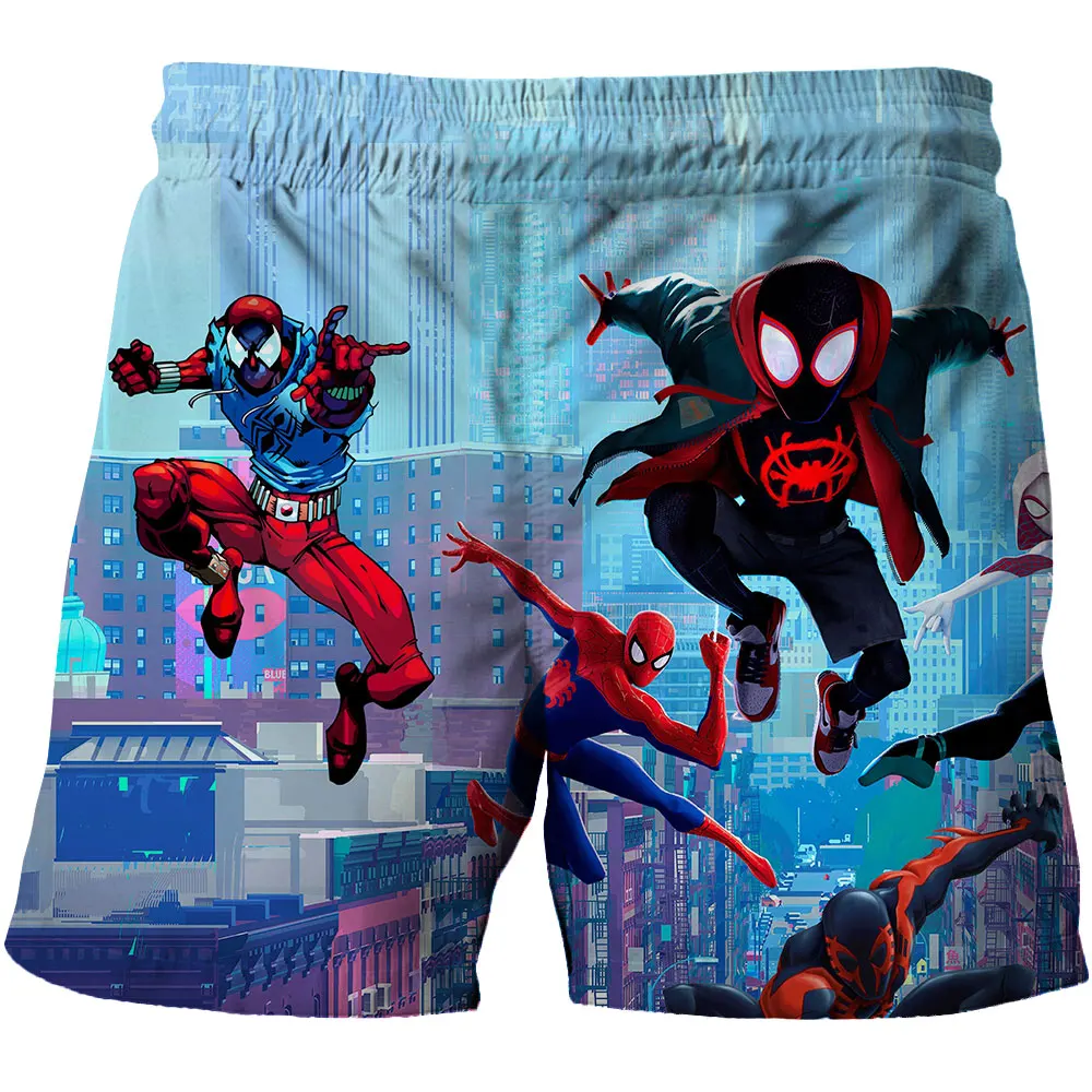 2024 Summer New Marvel 3D Avengers Printed Beach Shorts Hawaiian Pool Party Swim Trunks Shorts Men\'s Casual Drawstring Shorts