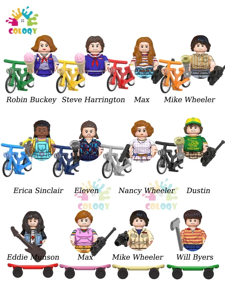 AliExpress COLOQY Kids Toys Movie Building Blocks Eleven Demogorgon Mini Action Figures Bicycle Scooter Toys For Kids Christmas Gifts