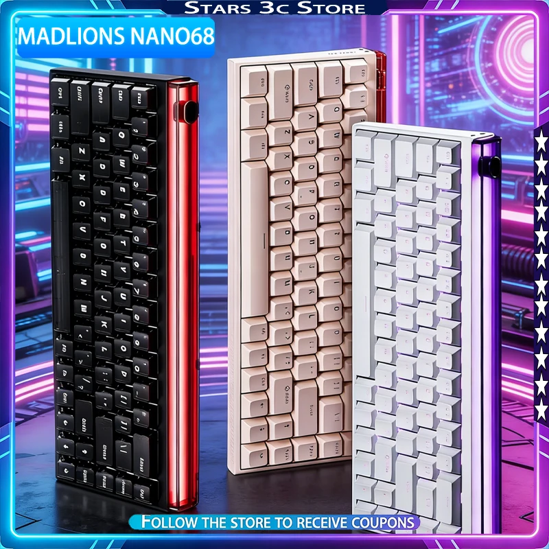 FGG Madlions Nano68 Hall Effect Keyboard Adjustable RT 8K Low Latency Gaming Keyboard for Esports Games Computer Accessory