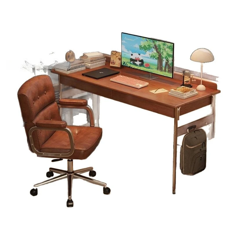 Solid wood desk, medieval home desktop computer desk, small high school students learn to write retro