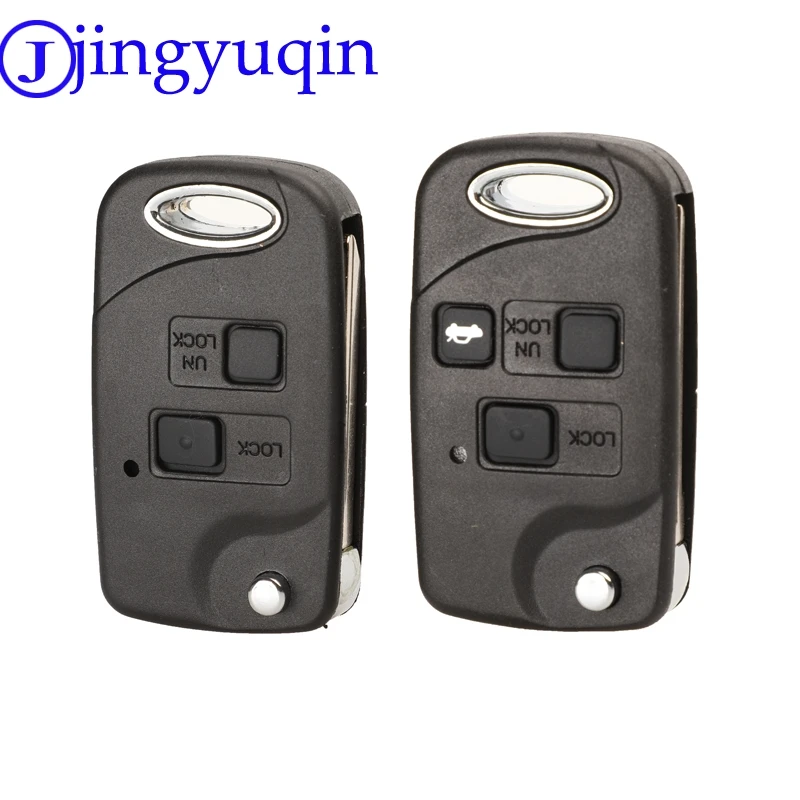 jingyuqin Remote Folding Flip Car Key Shell Case For Toyota Yaris Carina Corolla Avensis Cover Toy43 Toy47 Toy48 With Buttons