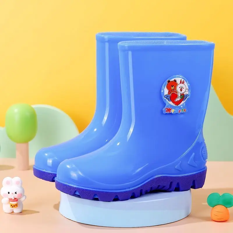 

Fashion Fleece Lined Cartoon Kids Rain Boots Waterproof Anti Slip Kids Water Shoes for School Outdoor