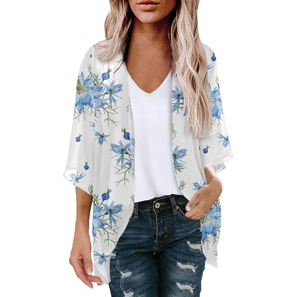 2023 New Summer V Neck Kaftan Beach Cover Up Summer Women Beachwear Cotton Tunic Oversize Bikini Cover-ups loose printed dress