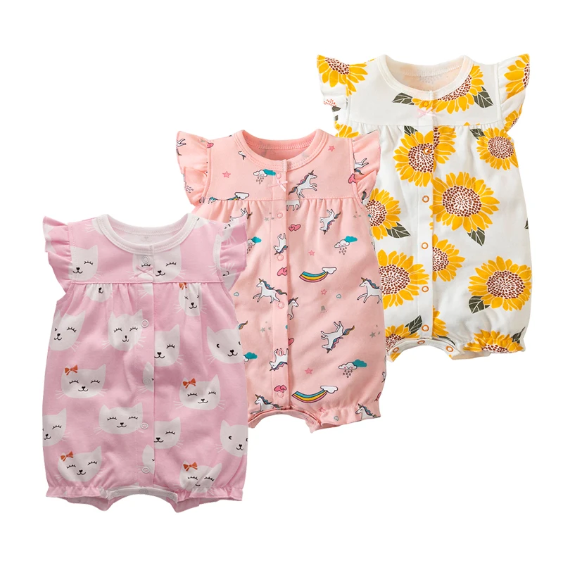 Bodysuit for Newborn Baby Romper Boys Girls Clothes Summer 100% Cotton Pure Baby Bodysuits Soft Short Sleeve Toddler Jumpsuit