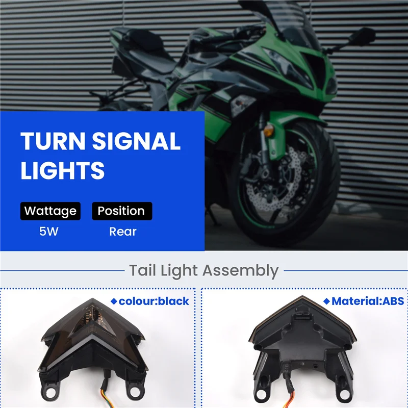 

NEW-Motorcycle Tail Light Led Turn Signal Lights Rear Brake Stop Cafe Racer Lamp Tail Light For Kawasaki Z800 2013 2014 2015 201