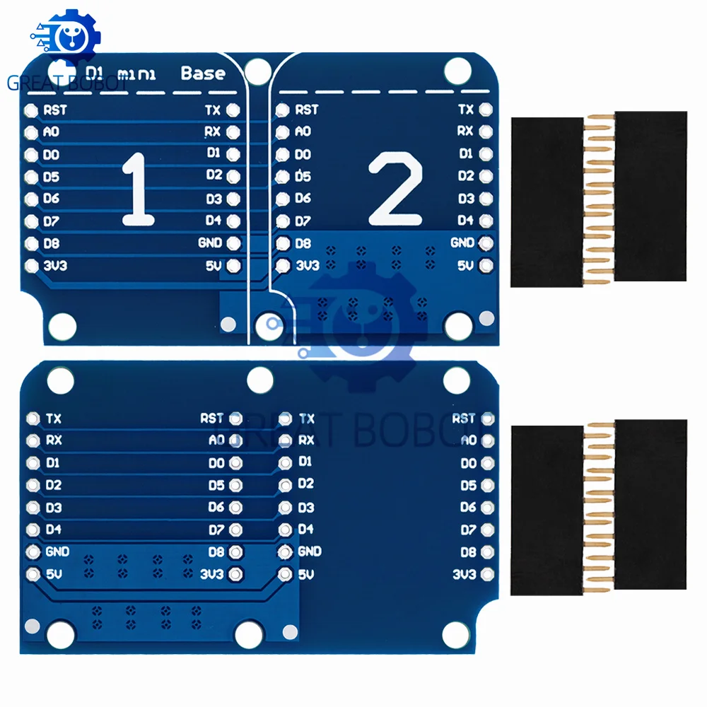 BS DIY PCB Expansion Board - Dual Socket Shield for Wemos D1 Mini & NodeMCU ESP8266