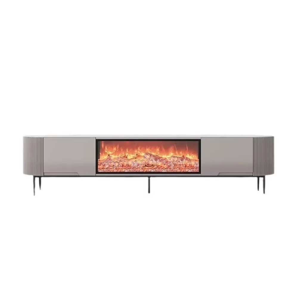 Modern Minimalist Electronic Fireplace TV Cabinet 3D Simulated Flame Fire Embedded Stove for Living Room Decorative Floor