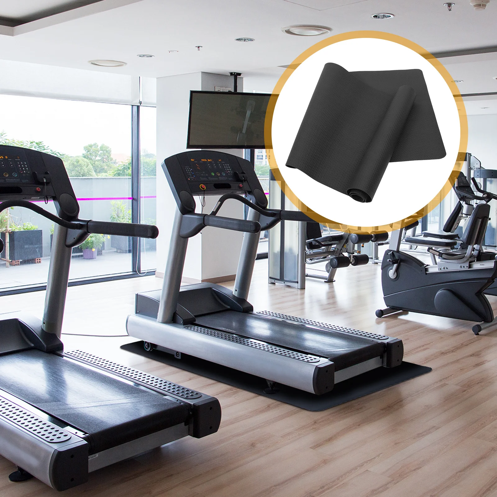 

Treadmill Shock-Absorbing Mat Nbr Rubber Floor Protector For Hardwood Carpet Gym Home Office Under Exercise Equipment Noise