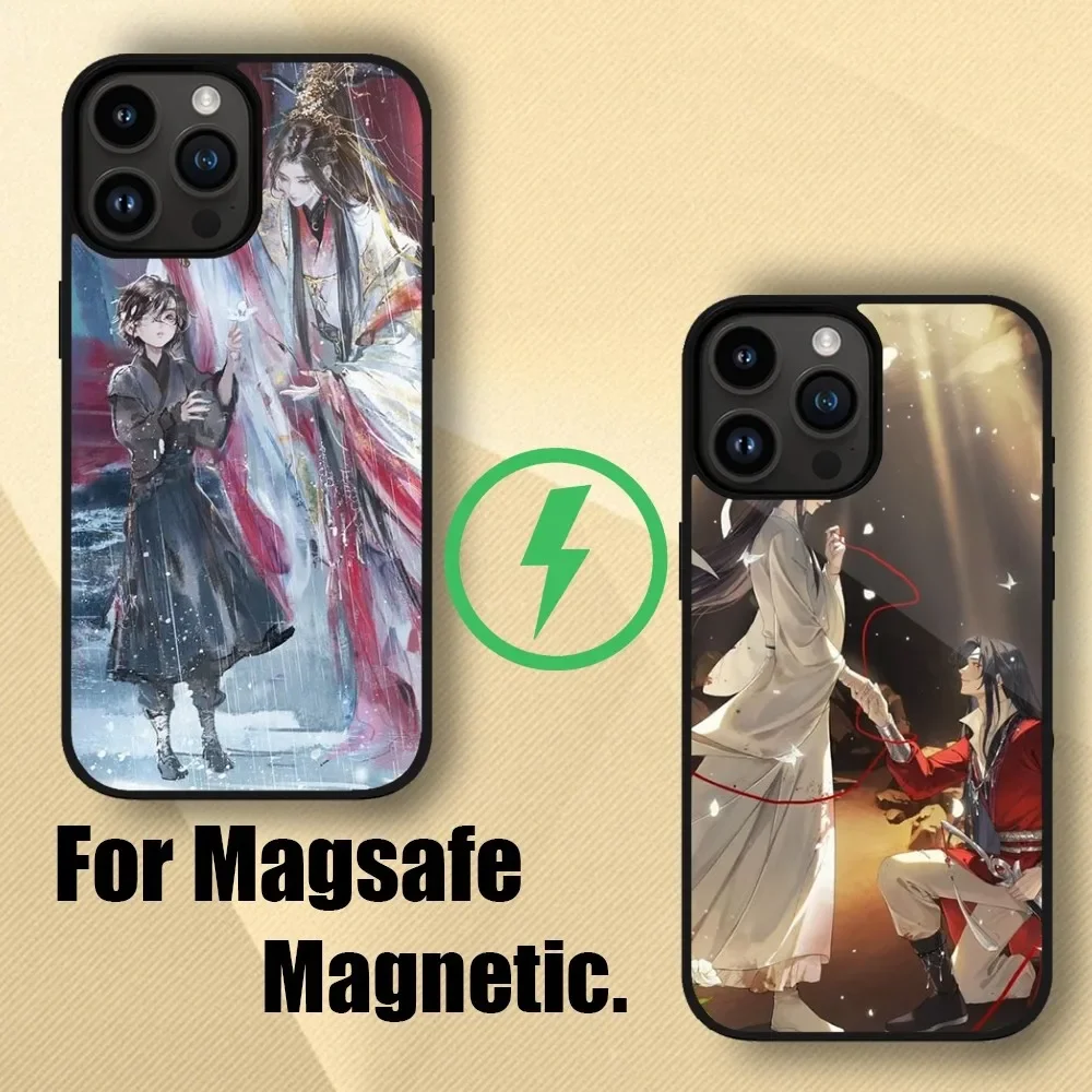 

Чехол для iPhone 15 14 13 12 11 Pro Max Plus, магнитный беспроводной чехол с аниме «Благословение чиновников неба» для телефона