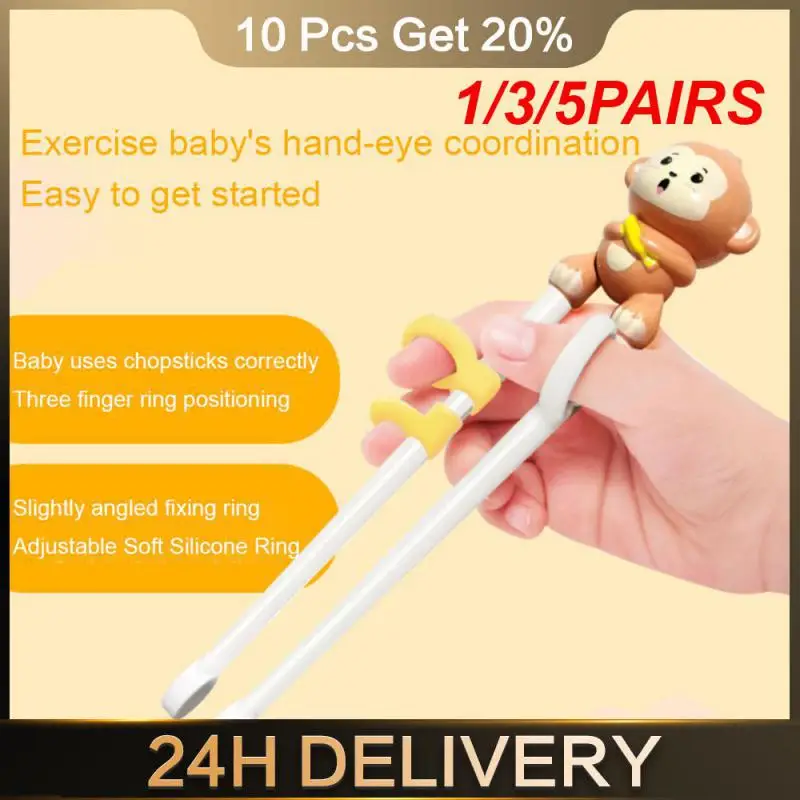 1/3/5PAIRS Beginner Chopsticks Safe And Durable Non-slip Baby Self-feeding Utensils Cutlery Training Chopsticks Baby Weaning