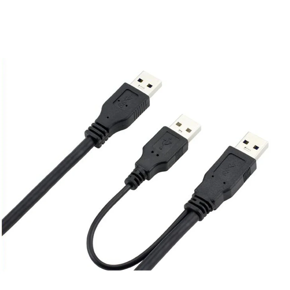 USB3.0 male mobile data cable connection cable 3A with auxiliary electrical port AM-AM