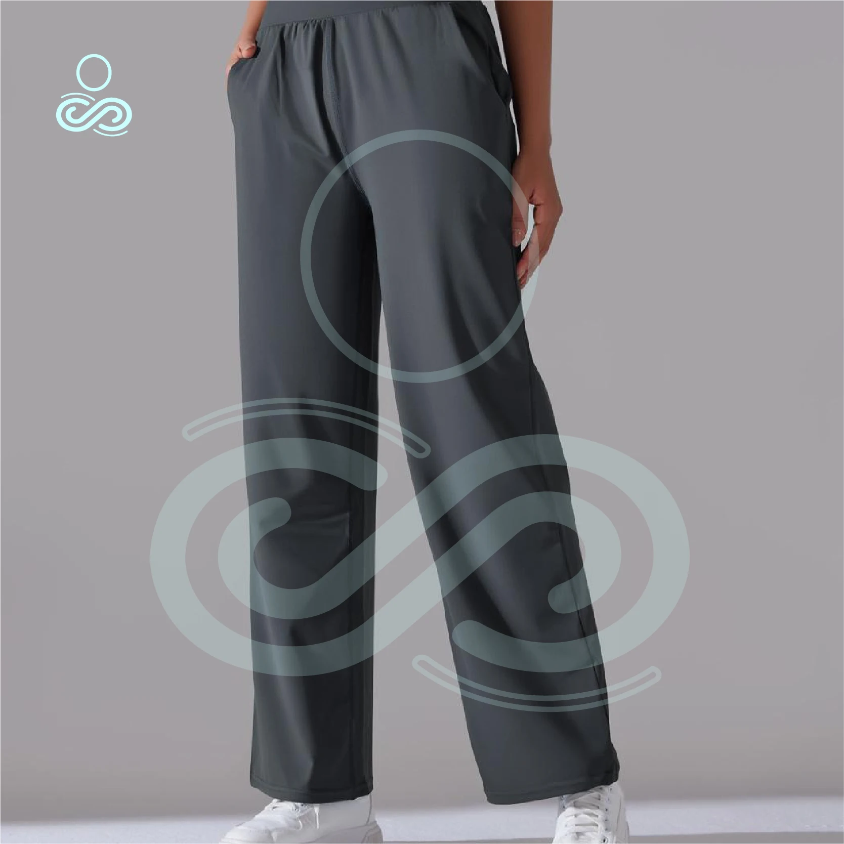 New  Leisure Loose Yoga Pants Leisure Pockets for Hip Lifting Slimming Cropped Pants Brushed High Waisted Wide Leg for Sports