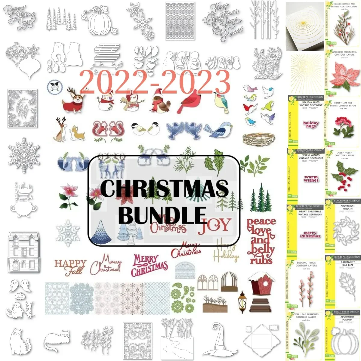 2023 New Christmas Collection Metal Cutting Dies Scrapbooking Photo Album Decorative Embossing DIY Handmade Paper Cards Crafts