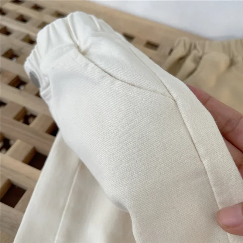 Jungen-Cargohose mit mittelhohem Knopf, lässig, bequem, atmungsaktiv, für Frühling und Herbst, modisch, für Kleinkinder von 1–8 Jahren – Detail 13