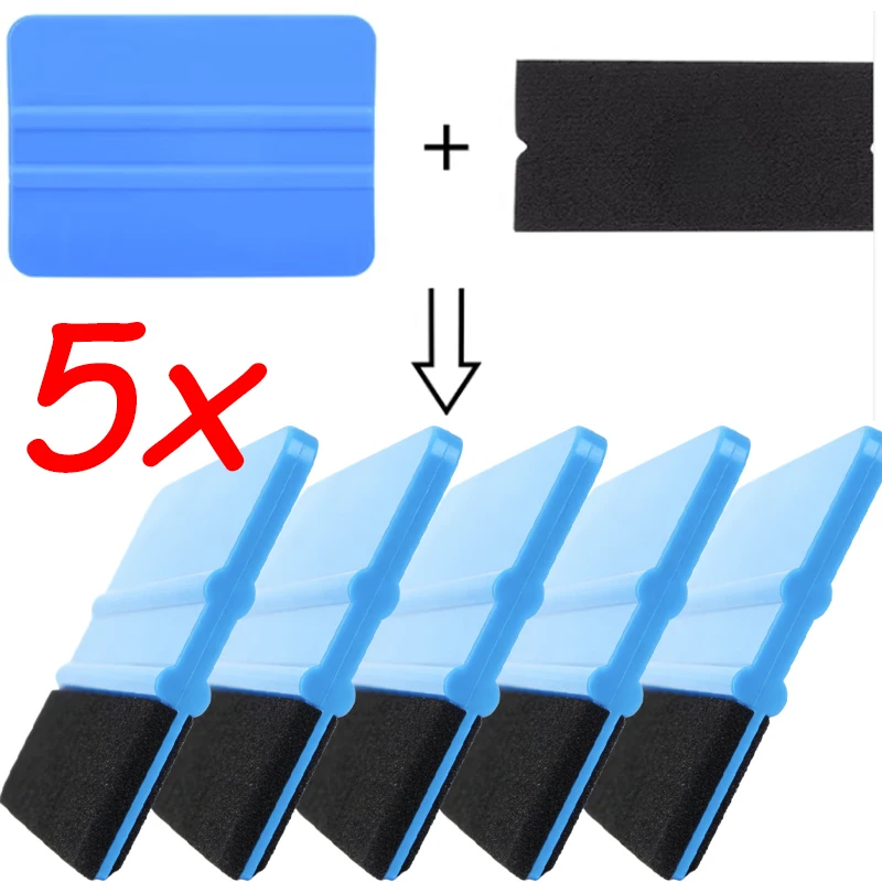 1-5x Scratch Free Film Felt Edge Squeegee Window Tinting Tool Car Vinyl Wrap Plastic Spatula Squeegee Wallpaper Smoothing