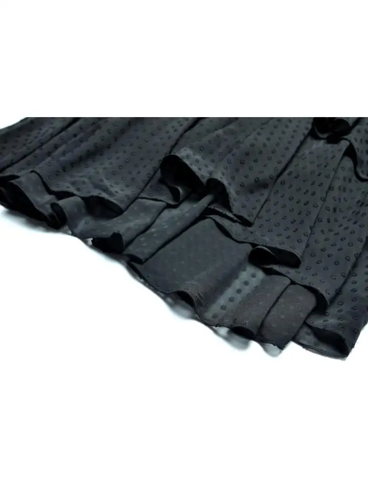 2025 departamento de verão led manga curta cintura apertada babados elegante bainha grande em camadas moda feminina preto vestidos de bolo longo