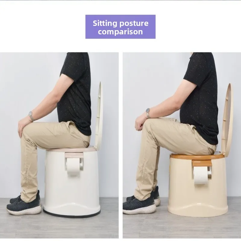 Portable Commode Chair Toilet Seat Detachable Bucket Odor Control Bedside Potty for Elderly Pregnant Home Use