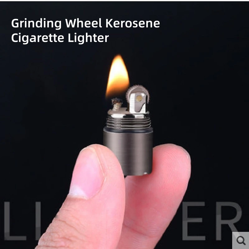 

New Cigar Igniter Mini Key chain Pendant Grinding Wheel Lighter Metal Material Kerosene Cigarette Lighters & Smoking Accessories