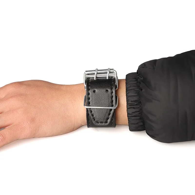 Modisches Casual-Armband Personalisiertes PU-Leder Uhrenarmband für Männer und Frauen Trendiges Hip-Hop Doppelreihiges Schnallenarmband Uhrenarmband – Detail 5