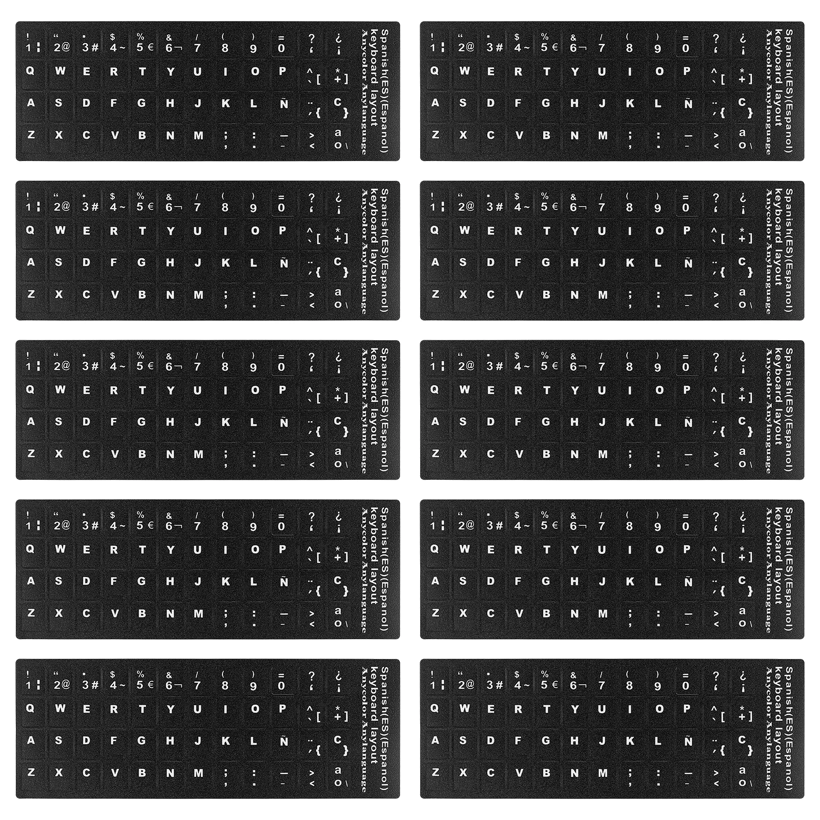 

10pcs Keyboard Stickers Black Keyboard Stickers Notebook Matte Laptop Computer Keyboards Protective Scratch Fade Proof