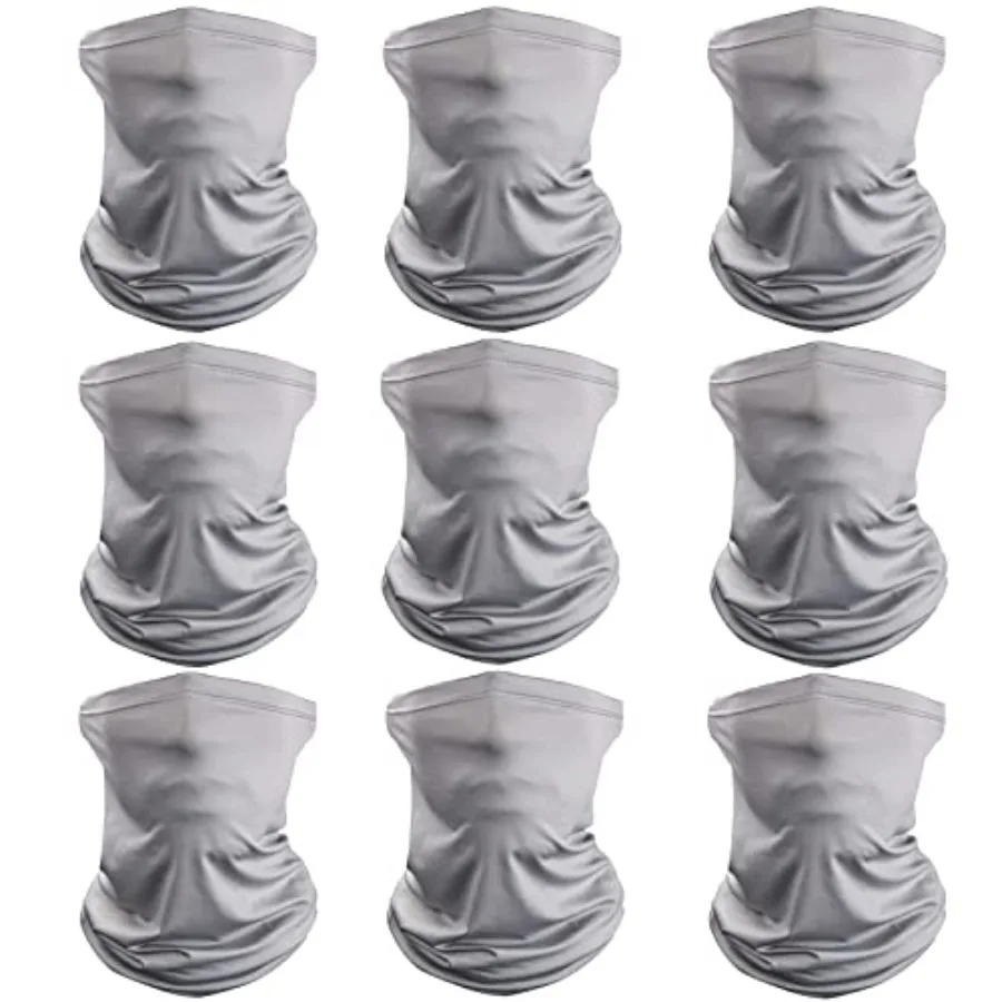 

Sun Protection Face Mask Neck Gaiter - 9 Pack Breathable UV Protection Scarf for Men and Women, Hiking, Cycling, Fishing