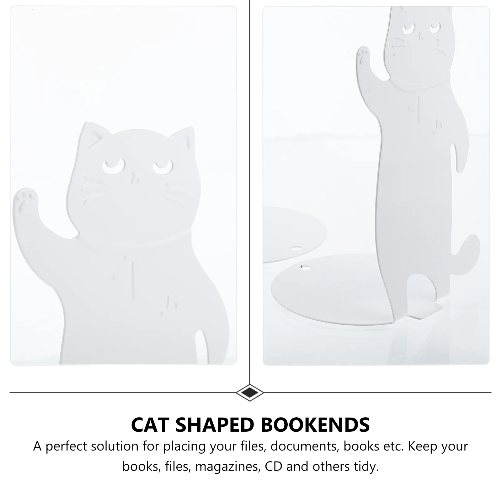 

Cat Shaped Bookends Iron Bookend Simple Design Book Support For Office Home Study Room Book Organizer Storage Rack