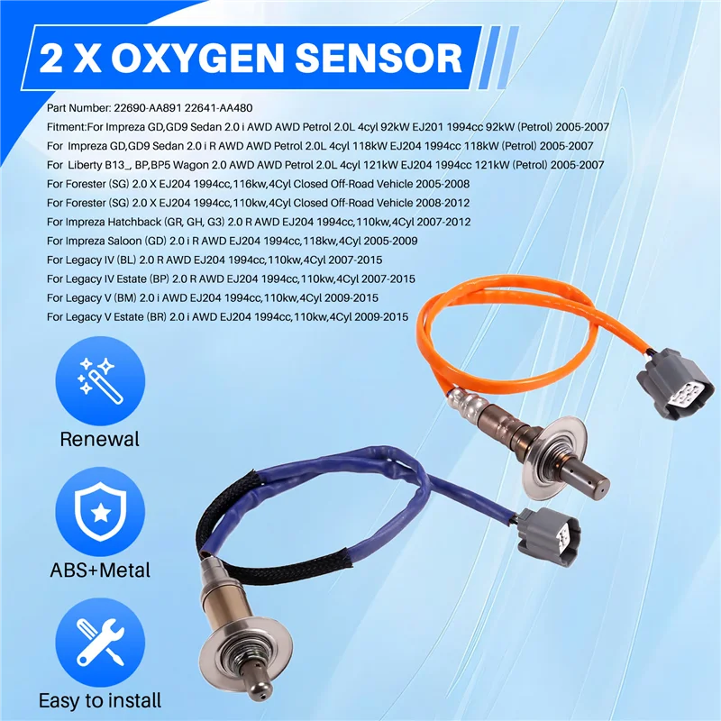 

Новый датчик кислорода 22690-AA891 22641-AA480 вверх и вниз для Subaru Impreza Legacy Forester 2.0L 2005-2015