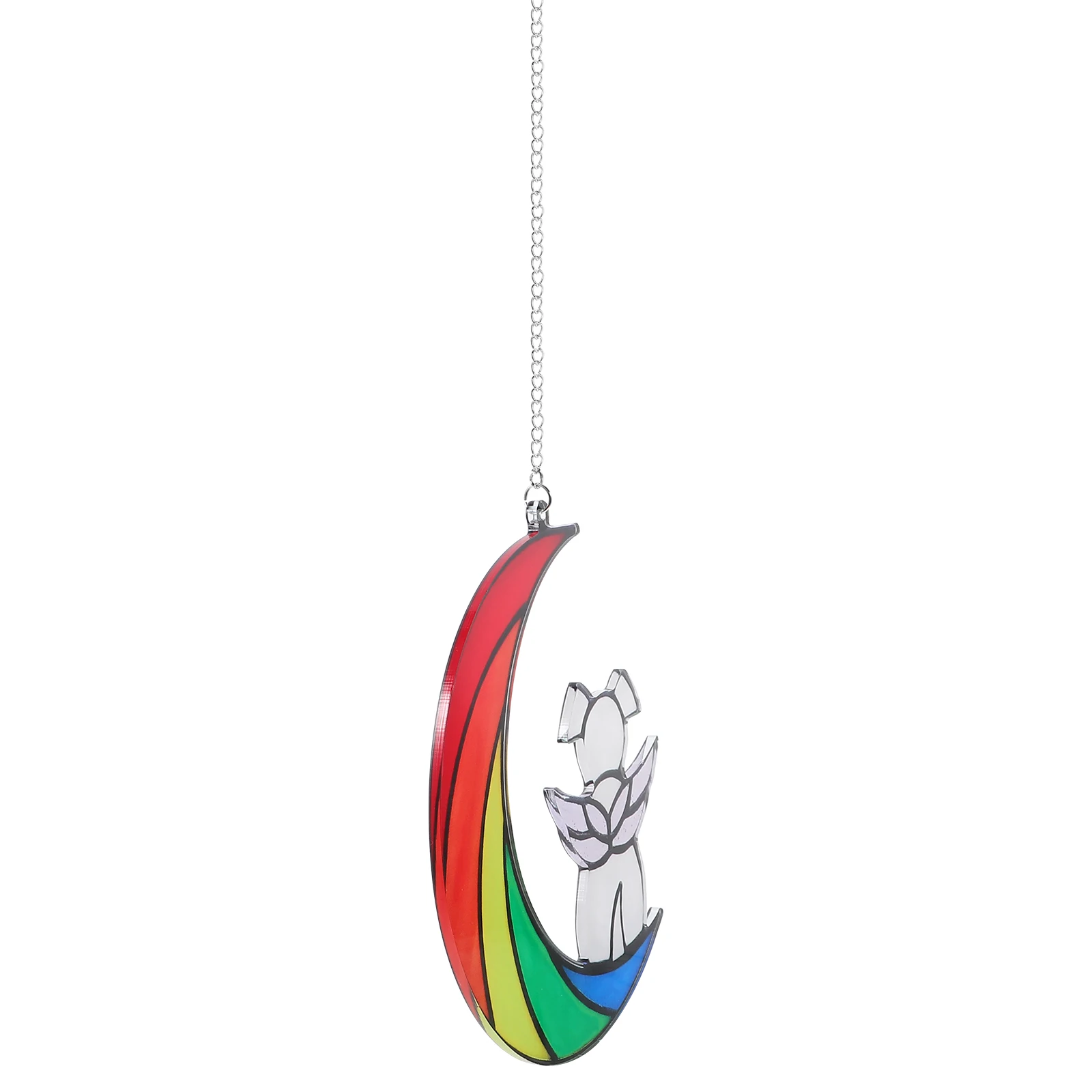 

Decorative Acrylic Moon Window Hanging Ornament Dog Memorial Pet Hanging Decor for Home Indoor Wall Acrylic Pet Memorial Present