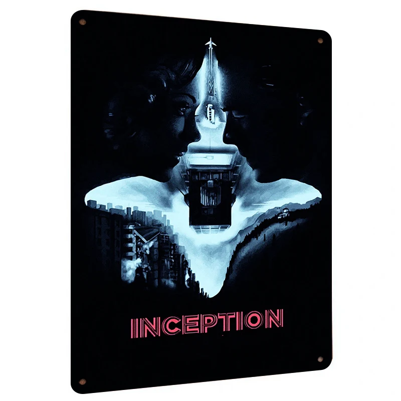 Inception Movie Poster Metal Wall Art Classic Sci-Fi Film Decor Home Decoration Collectible