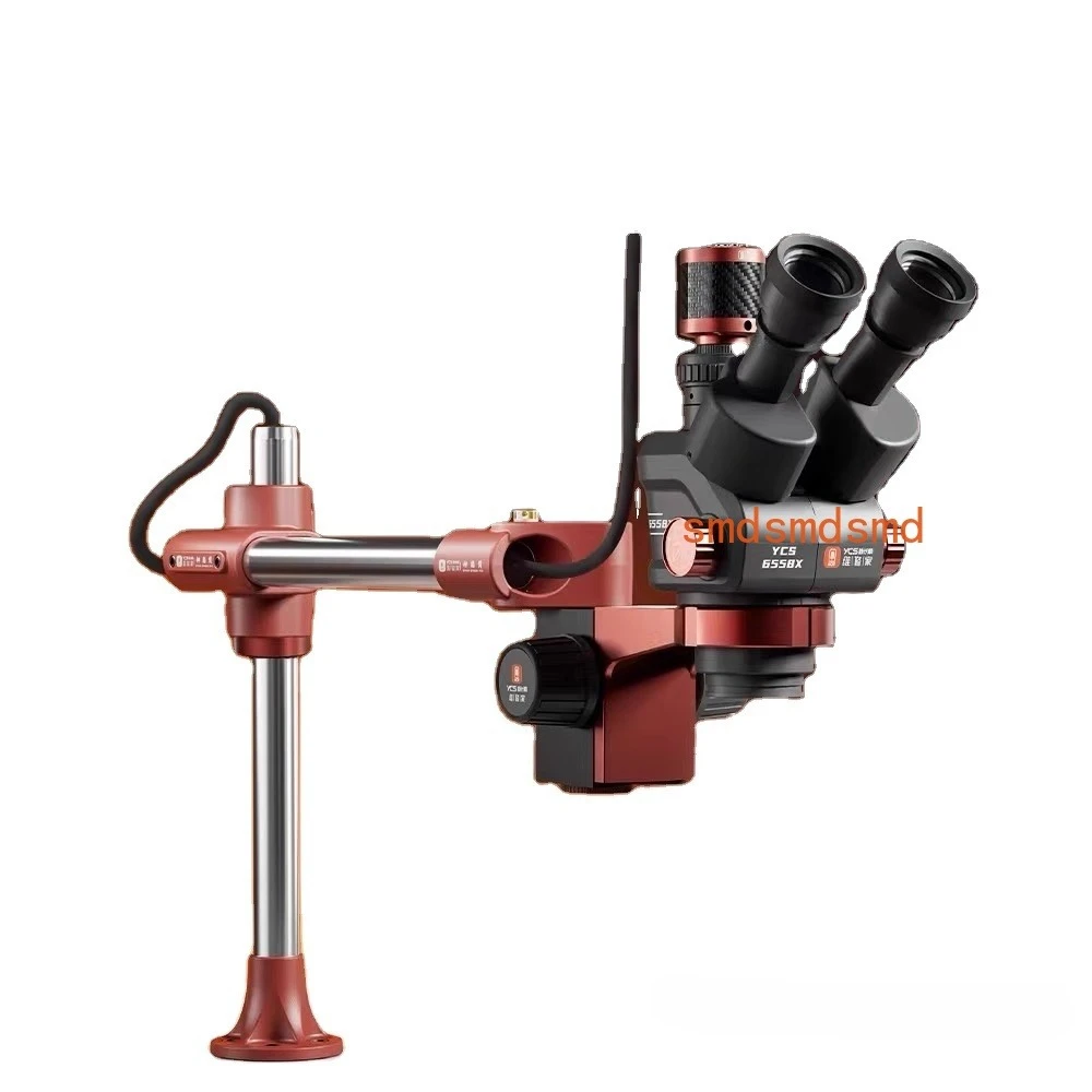 6558X Trinocular Microscope with 360° Swing Golden Dragon Arm Microscope Swing Arm Clamp for Phone Repair Microscope Set