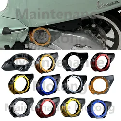 Motorcycle Air Intake Cover Inspection Glass Transmission Box Guard Engine Cap for Vespa Sprint Primavera 150 GTS 250 2016-2023