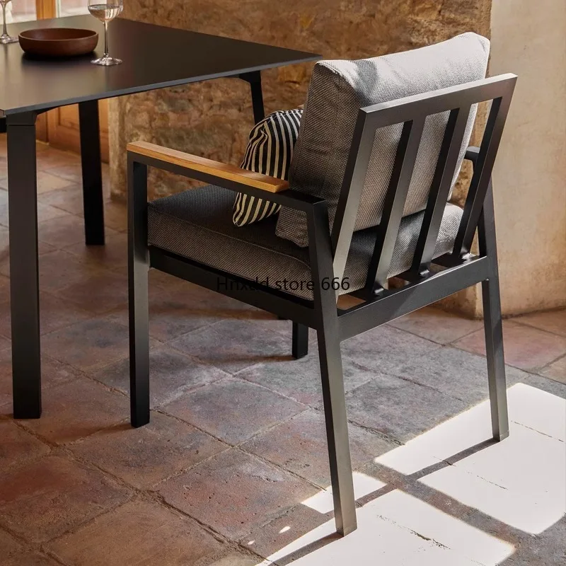 Rain and sun protection outdoor balcony milk tea shop rattan aluminum alloy garden simple combination image 3