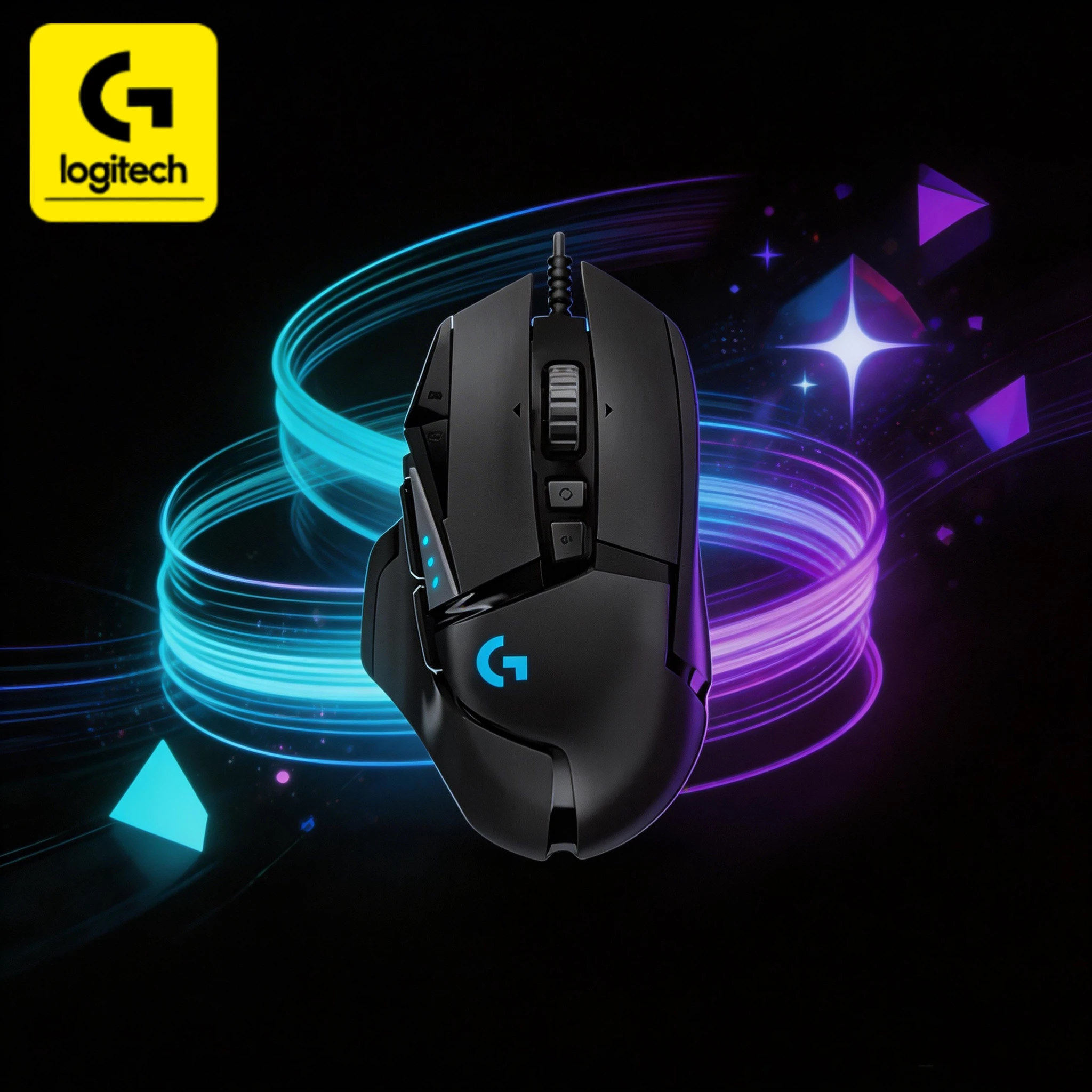 

Logitech G502 rechargeable gaming mouse, dual-mode connection, precise control, suitable for both office and gaming purposes