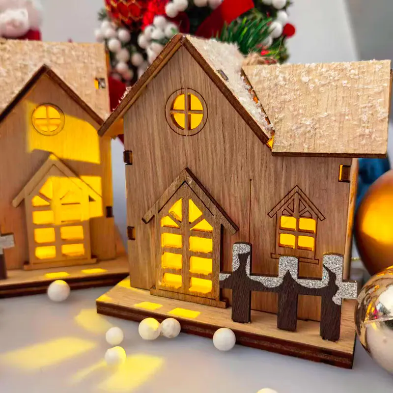USB Night Lights Christmas DIY Small Village House Night Lamp 5V USB plug Indoor Hanging Lanterns Festive Party Decoration