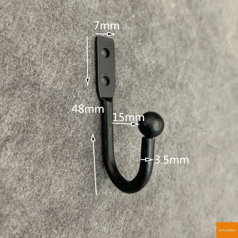 10 Units Black Iron Metal Wall Hooks Mounted Cabinet Coat Hanger for Clothes Hanging Bathroom Accessories Door Hooks for Towel