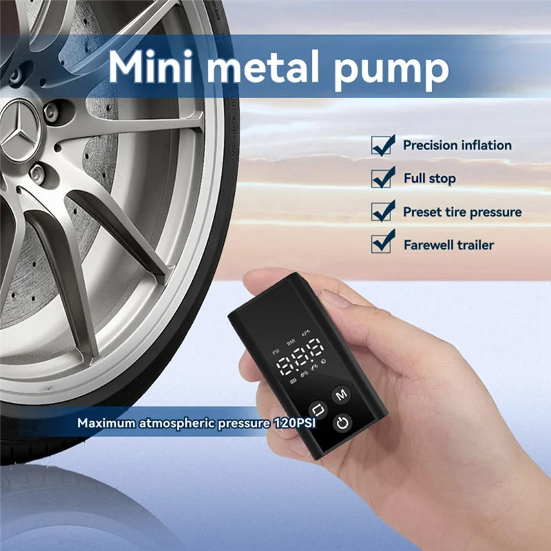 

Compact TPMS Electric Tire Pump Portable Rechargeable Air Pump For Moto Bikes Car Ball Swimming Circle Widely Used