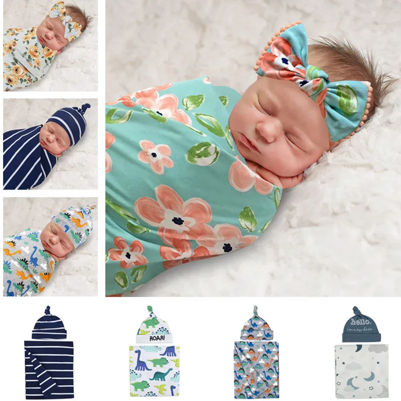 Newborn 100% Cotton Blanket Set Baby Anti-Shock Swaddle Wrap Towel, Newborn Baby blanket